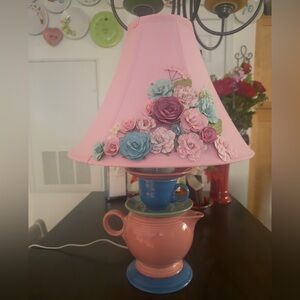 Handmade. one-of-a-kind Fiesta teapot lamp